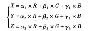 三刺激值XYZ計(jì)算公式